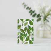 Carte De Visite Motif sans couture avec Feuilles de thé vert (Debout devant)