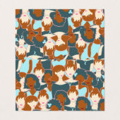 Carte De Visite Motif sans couture avec filles noires et blanches (Extérieur déplié)