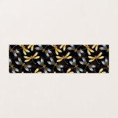 Carte De Visite Motif sans couture avec libellules d'or (Extérieur déplié)