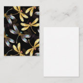 Carte De Visite Motif sans couture avec libellules d'or (Devant / Derrière)