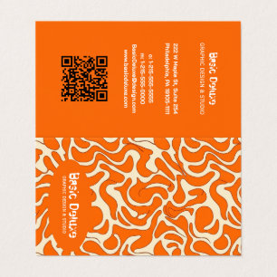 Carte De Visite Motif sans couture de blob orange organique rétro