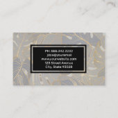 Carte De Visite Motif sans couture feuille de palme | Lignes feuil (Dos)