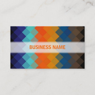 Carte De Visite Motif sans fil orange et bleu diamant 2