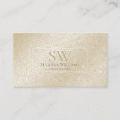 Carte De Visite Motif serpent à crème de soie avec monogramme et l (Devant)