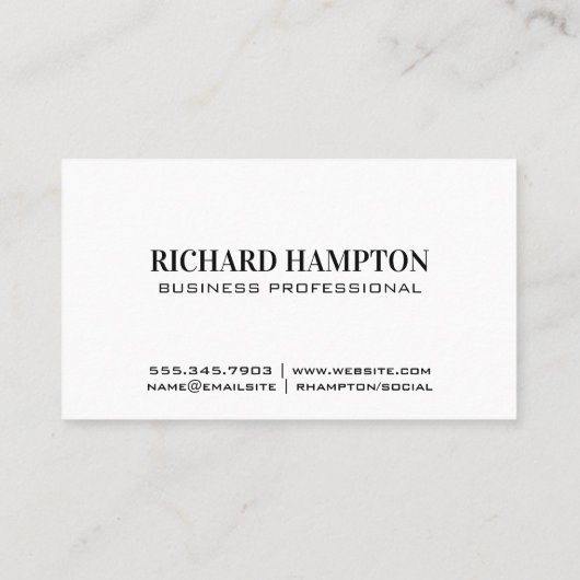 Carte De Visite Motif Silver Foil | Monogramme (Dos)