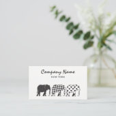 Carte De Visite Motif simple moderne des éléphants noirs et blancs (Debout devant)