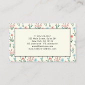 Carte De Visite Motif simple Pastel rose Fleurs bleues (Dos)
