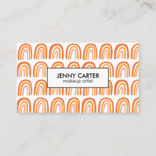 Carte De Visite Motif simple rose orange arc-en-ciel