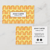 Carte De Visite Motif simple rose orange arc-en-ciel jaune (Devant / Derrière)