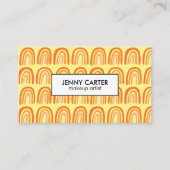 Carte De Visite Motif simple rose orange arc-en-ciel jaune (Devant)