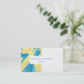 Carte De Visite Motif Sky bleu, jaune et orange (Debout devant)