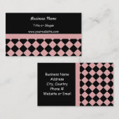 Carte De Visite Motif Soft Pink et Black Diamond (Devant / Derrière)