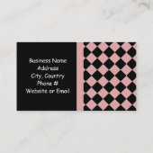 Carte De Visite Motif Soft Pink et Black Diamond (Dos)