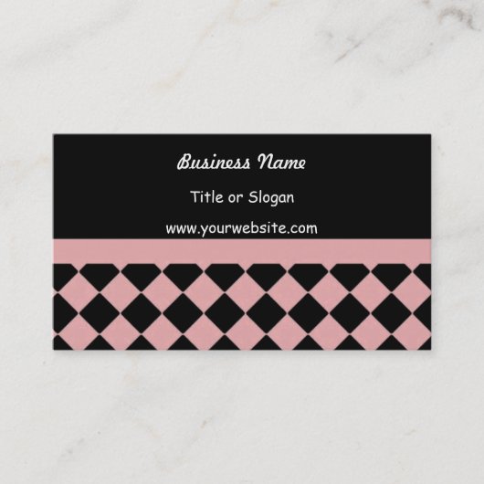 Carte De Visite Motif Soft Pink et Black Diamond (Devant)
