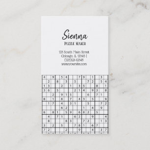 Carte De Visite Motif Sudoku