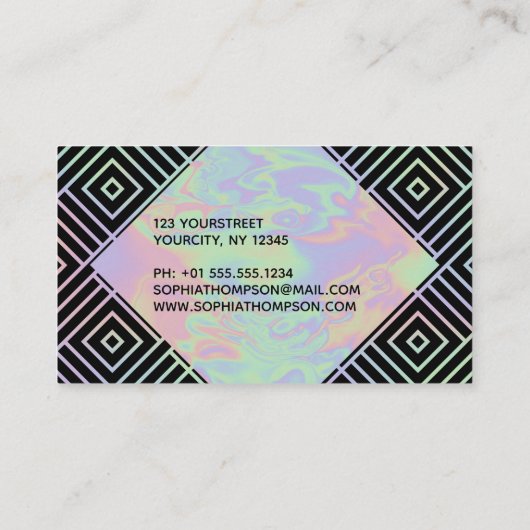 Carte de visite Motif symétrique Holographique mod (Dos)