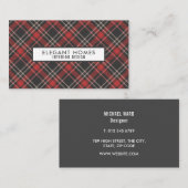 Carte De Visite Motif Tartan Plaid Élégant (Devant / Derrière)