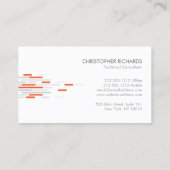 Carte De Visite Motif technique en blanc, gris, orange (Dos)