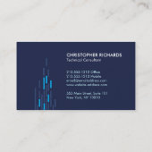 Carte De Visite Motif technique en bleu II (Dos)