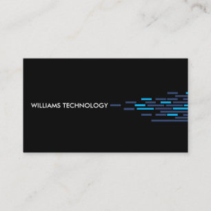 Carte De Visite Motif technique en bleu sur noir
