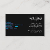 Carte De Visite Motif technique en bleu sur noir (Dos)