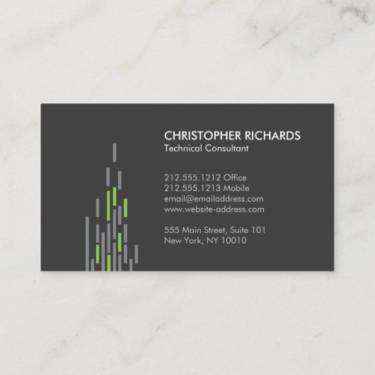 Carte De Visite Motif technique en gris II (Dos)