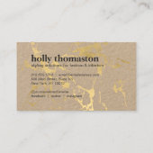 Carte De Visite Motif tendance en marbre doré sur Kraft (Dos)