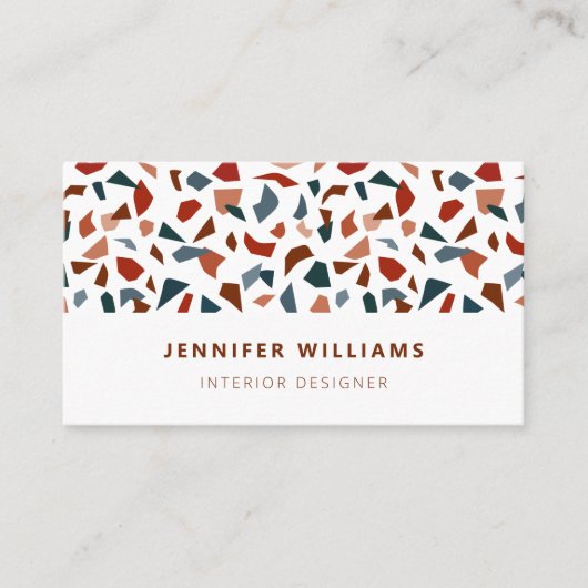 Carte De Visite Motif terrazzo moderne élégant (Devant)
