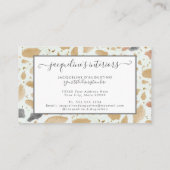 Carte De Visite Motif Terrazzo moderne Script Tan Rust Grey Rétro (Dos)