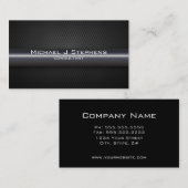 Carte De Visite Motif Texture moderne Simple Noir et Argent (Devant / Derrière)