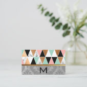 Carte De Visite Motif triangle | Arrière - plan Damask (Debout devant)