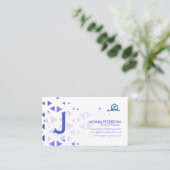 Carte De Visite Motif Triangle Bleu Unique (Debout devant)