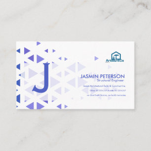 Carte De Visite Motif Triangle Bleu Unique