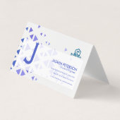 Carte De Visite Motif Triangle Bleu Unique (Devant)