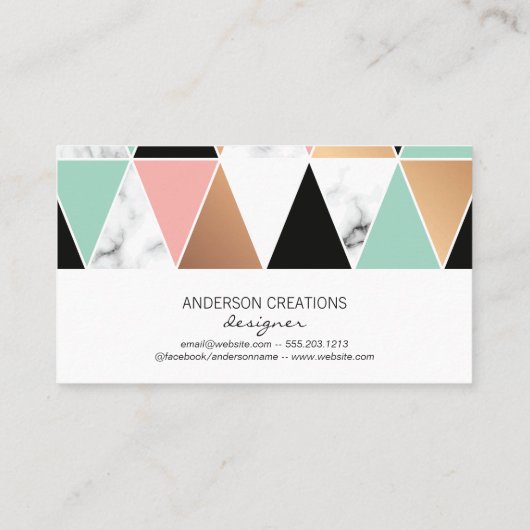 Carte De Visite Motif triangle | Motif moderne (Dos)