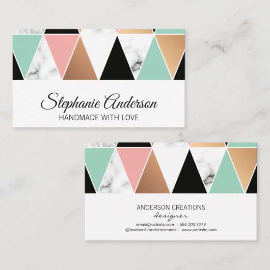 Carte De Visite Motif triangle | Motif moderne (Devant / Derrière)
