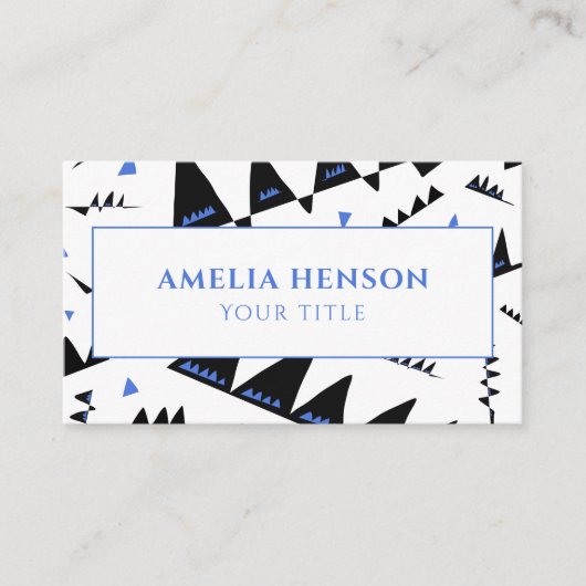 Carte De Visite Motif triangle noir Abstrait moderne (Devant)