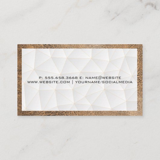 Carte De Visite Motif triangles géométriques | Cadre en cuir (Dos)