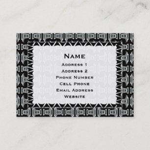 Carte De Visite motif tribal blanc noir