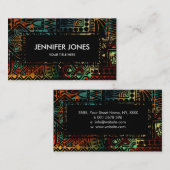 Carte De Visite Motif tribal coloré (Devant / Derrière)