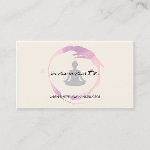 Carte De Visite Motif tribal Namaste Yoga avec position du lotus