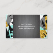 Carte De Visite Motif Tropical Palm Tree | Métal brossé (Dos)