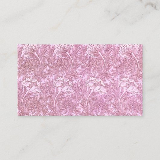 Carte De Visite Motif Tulip Rose Par William Morris (Devant)