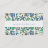 Carte De Visite Motif turquoise d'animaux de mer (Dos)