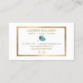 Carte De Visite Motif turquoise de monochromie tropicale (Dos)