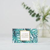 Carte De Visite Motif turquoise de monochromie tropicale (Debout devant)