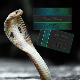 Carte De Visite Motif turquoise de serpent à dégradé vert avec 