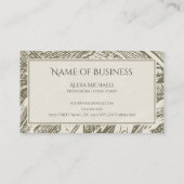 Carte De Visite Motif végétal Brown professionnel neutre (Dos)