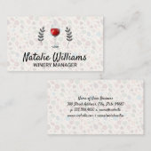 Carte De Visite Motif Verre Vin (Devant / Derrière)