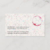 Carte De Visite Motif Verre Vin | Tige à vin (Dos)